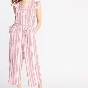 Old navy striped linen blend jumpsuit